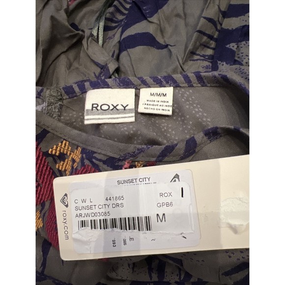 Roxy Sunset City Sundress Women’s Medium New With Tags Gray Embroidered Flowy - Picture 8 of 8